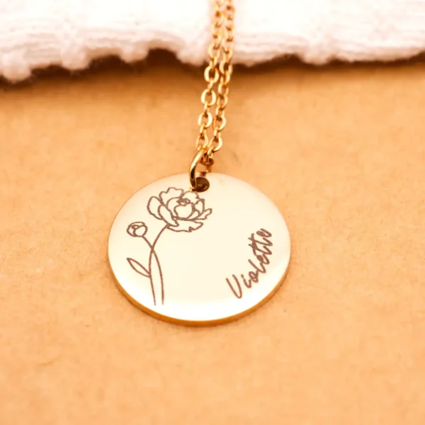 Collier personnalisé Fleur de naissance